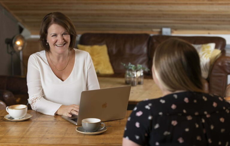 Louise Jenner sharing interview tips with a career coaching client.