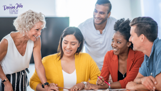 A diverse team of colleagues working together.
